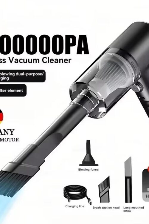 High Power Wireless Car Vacuum – 120W Portable Handheld Wet & Dry 3-in-1 Cleaner