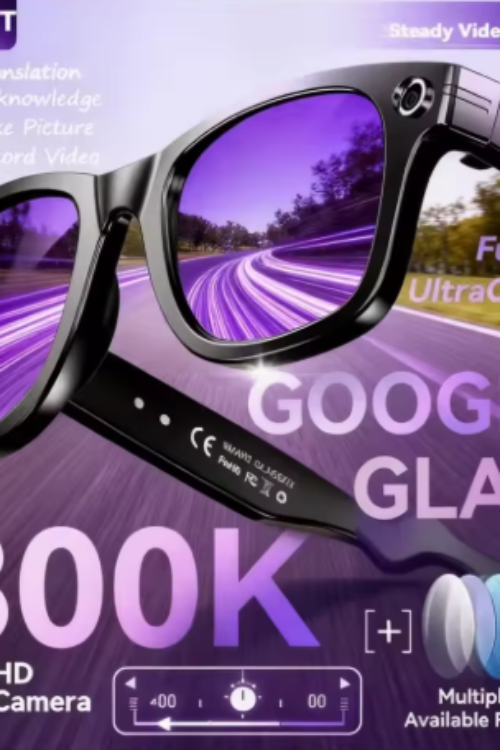 AI Smart Camera Glasses with HD Video Recording & Bluetooth Calling Waterproof Sunglasses